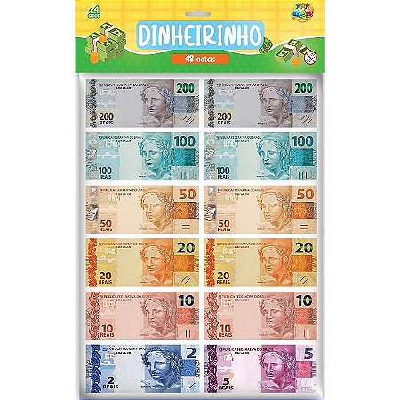 Brinquedo Dinheirinho Infantil Com 48 Notas Educativas