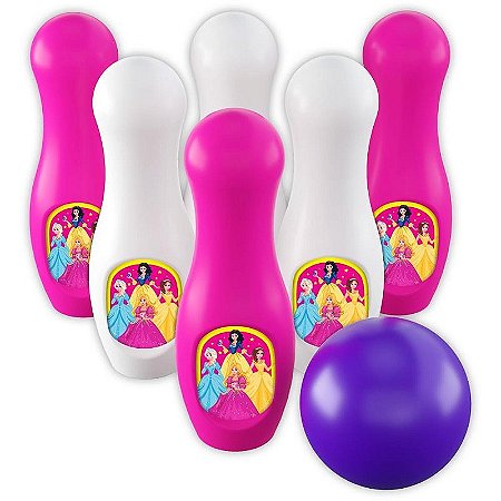 Boliche Princesas Com 6 Pinos + Bola Ggb Plástico