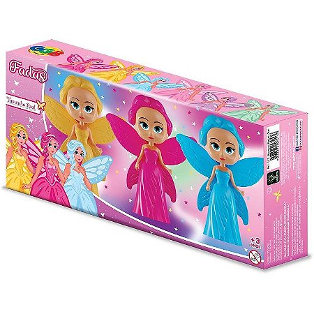 Brinquedo Para Montar Boneca Fadas - Conjunto Com 3 Unidades