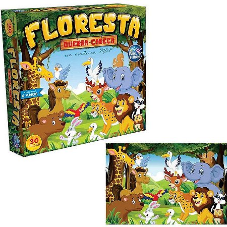 Quebra-cabeça De Madeira Floresta - 30 Peças