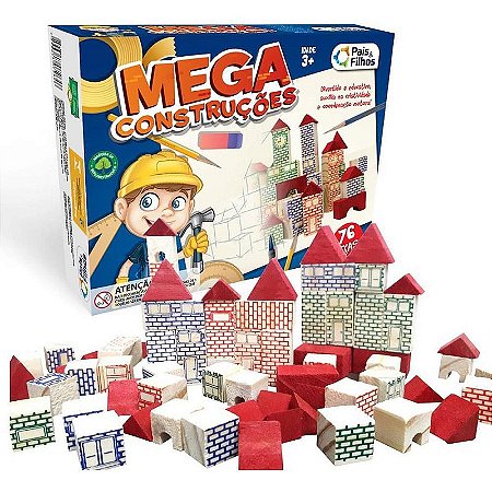 Brinquedo Para Montar Mega Construcões 76 Peças