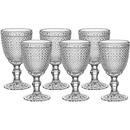 Conjunto De Taças De Vidro Bico De Jaca 320ml - 6 Peças