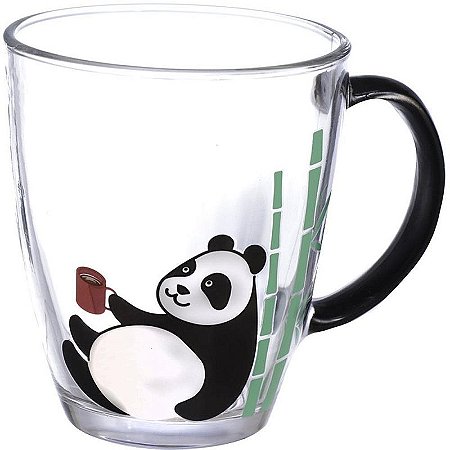 Copo De Vidro Caneca Panda 365ml