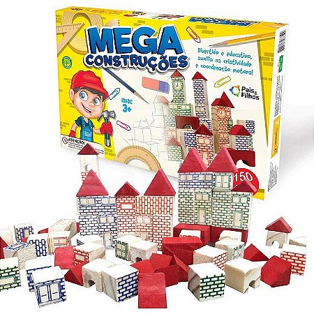 Brinquedo Para Montar Mega Construcões 150 Peças