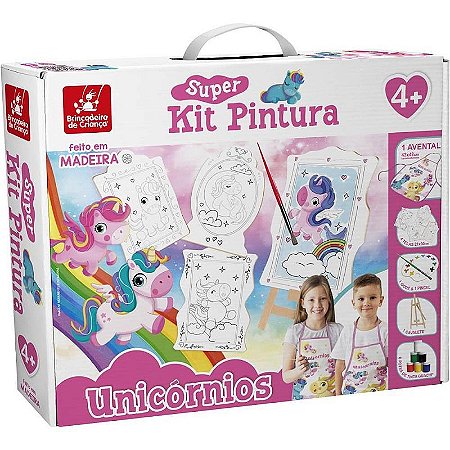 Brinquedo Para Colorir Unicórnios - Super Kit Com 4 Telas