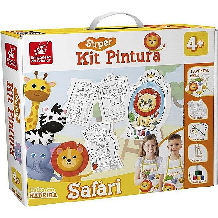 Brinquedo Para Colorir Safari Super Kit Com 4 Telas