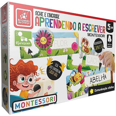 Brinquedo Pedagógico De Madeira Ache E Encaixe Aprenda A Escrever