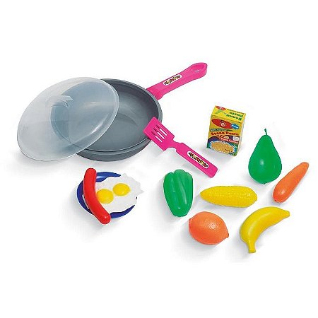 Brincando De Casinha Frigideira Gourmet Com Tampa E Acessórios