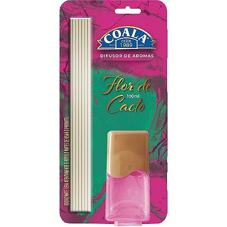Difusor De Aroma Coala Flor De Cacto 100ml Com Varetas Decorativas