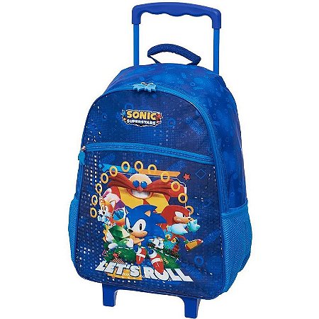Mochila Infantil Com Rodinha Sonic Superstars