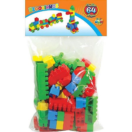 Brinquedo Para Montar Bloquinhos 64 Peças