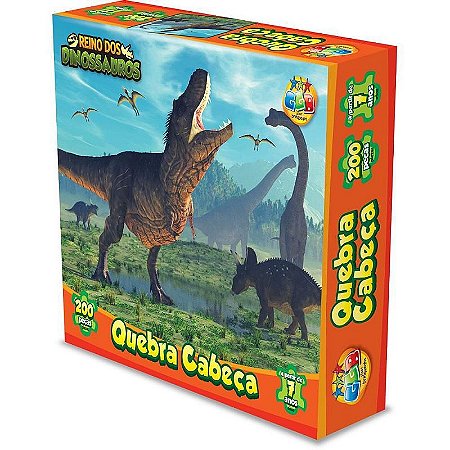 Quebra-cabeça Cartonado Dinossauros 200 Peças