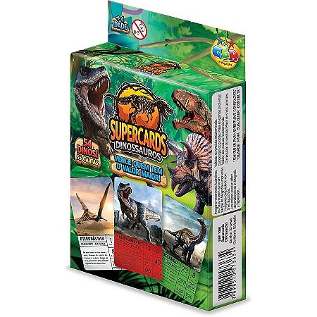 Jogo De Cartas Supercards Dinossauros - 55 Cartas