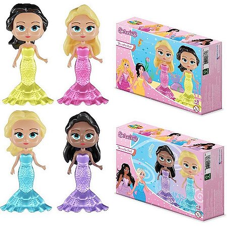 Brinquedo Para Montar Boneca Sereia Com 2 Unidades