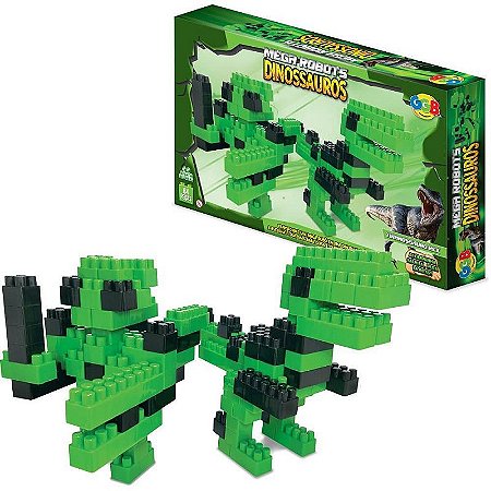 Brinquedo Para Montar Blocos Mega Robots Tiranossauro Rex