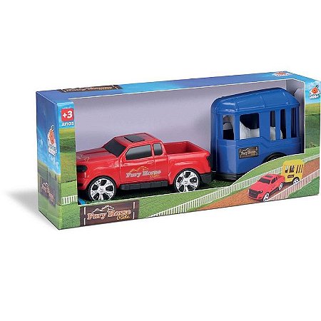 Carrinho Fury Horse Ride Com Trailer E Cavalo – Cores Sortidas