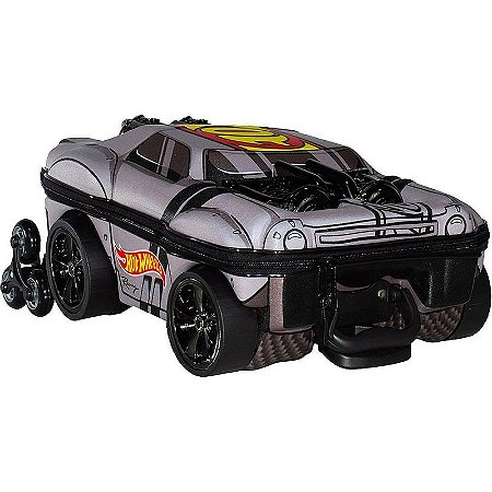 Mochila Infantil Com Rodinha Hotwheels Night Shifter Cinza