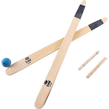 Brinquedo Diverso Kit Bets Taco De Madeira + Bolinha Com Acessórios