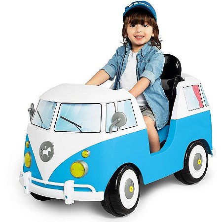 Veículo Para Bebê Kombina Azul Com Som - 30kg