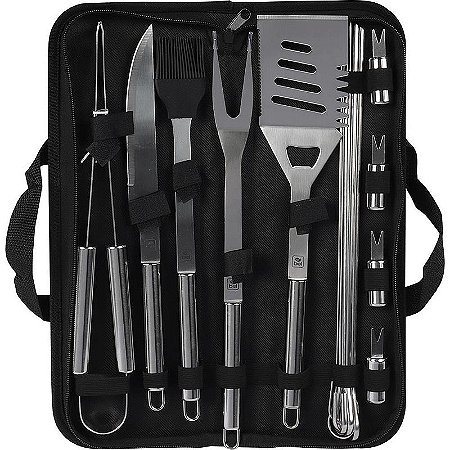Faca Kit Churrasco Inox 16 Peças Premium Bel