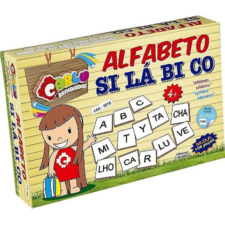 Brinquedo Pedagógico Madeira Alfabeto Silábico 150 Peças