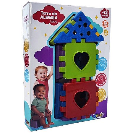 Brinquedo Educativo Torre Da Alegria Baby Com Blocos