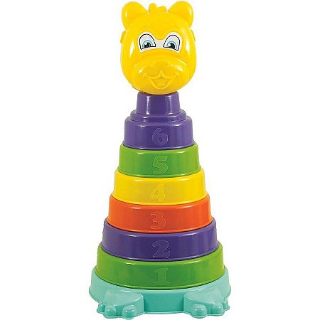Brinquedo Educativo Amiguinho Urso Com Anéis Coloridos