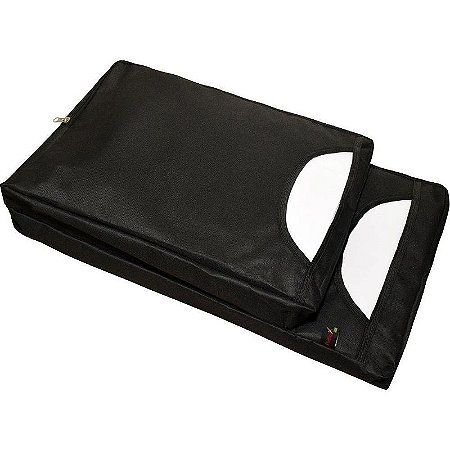 Porta Sacola Para Balcão Com 2 Bolsos Em Nylon Preto 30x8x57cm