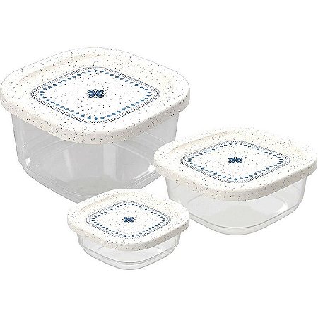 Pote Plástico Conj. 3potes Encaixáveis C/val Kit