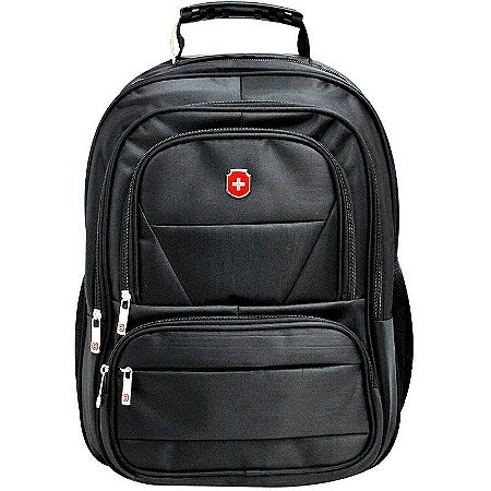 Mochila Executiva Para Notebook Preta - Grande Com 5 Bolsos