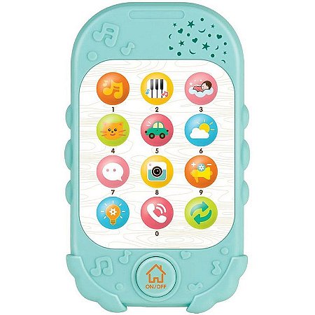 Brinquedo Para Bebê Baby Fone Celular Com Som E Luz