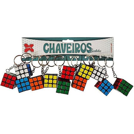 Chaveiro Cubo Mágico 3cm Blister Com 12
