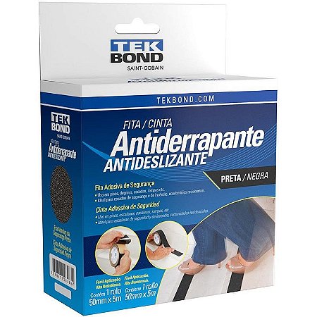Fita Para Demarcação De Solo Antiderrapante 50mm X 5m Preta