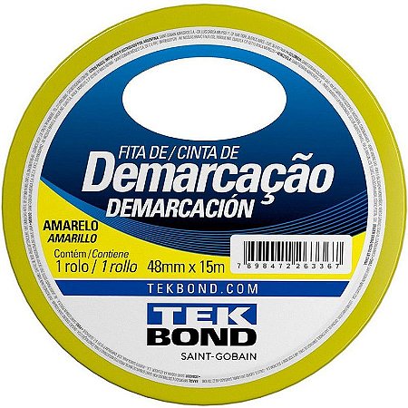 Fita Para Demarcação De Solo Pvc Amarela 48mm X 15m