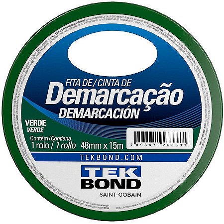 Fita Para Demarcação De Solo Pvc Verde 48mm X 15m