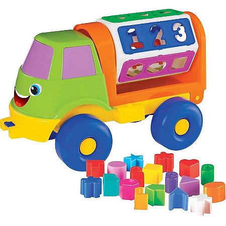 Brinquedo Educativo Caminhão Sorriso Com Puxador