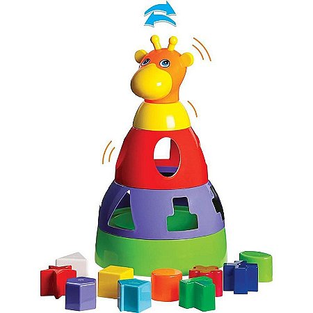 Brinquedo Educativo Girafa Didática Com Blocos