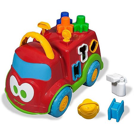 Brinquedo Educativo Bombeirinho Com Blocos Topi Sola