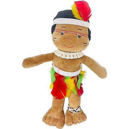 Boneca De Pelúcia Indio Monan 35cm