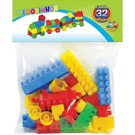 Brinquedo Para Montar Bloquinhos 32 Peças