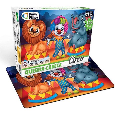 Quebra-cabeça Cartonado O Circo 100 Peças