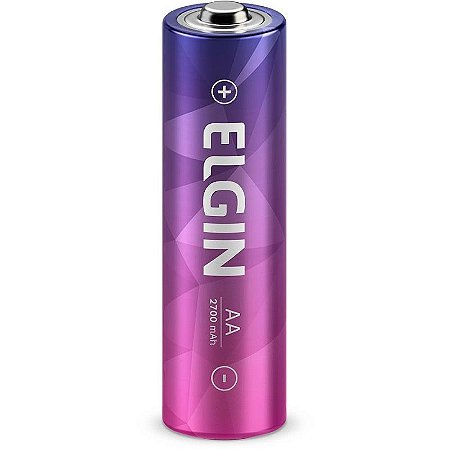 Pilha Recarregável Aa 2700mah 1.2v Elgin - Blister Com 4 Unidades