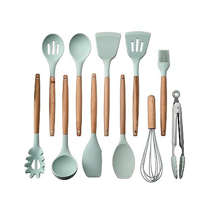 Utensílios De Cozinha - Kit 12 Peças - Cor: Verde