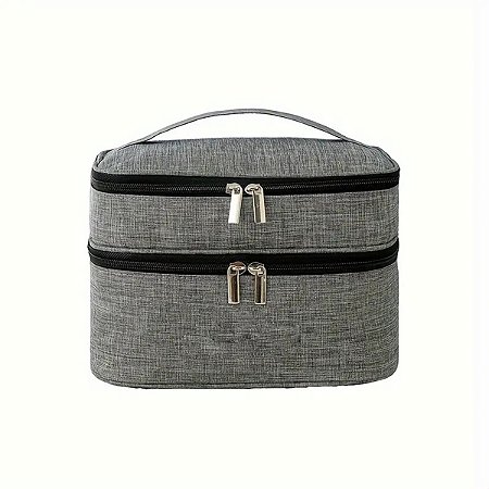 Necessaire Viagem Dupla Organizador Cor: Cinza