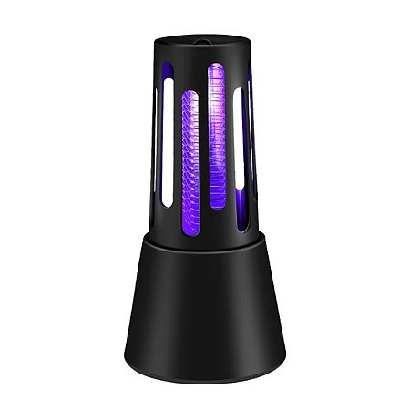 Abajour Armadilha Mata Mosquito Pernilongo Inseto Mosca Led Usb Cor:preto