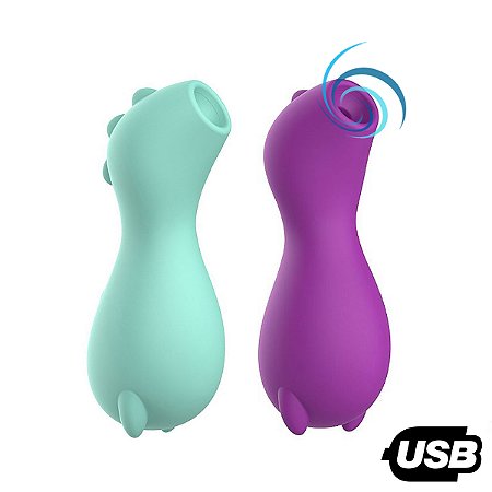 Vibrador Dino Sugar Clitóris Recarregável Usb Cor:azul Céu