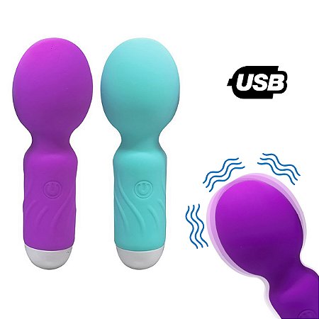 Mini Vibrador Varinha Mágica Recarregável Usb Cor:roxo
