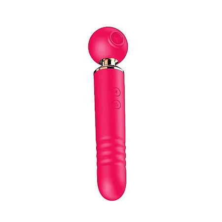 Vibrador Varinhamágica Sugador Clitóris 3 Em 1 Usb Rosa Pink