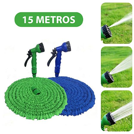 Mangueira Jardim Expansível 15 Metros - Azul