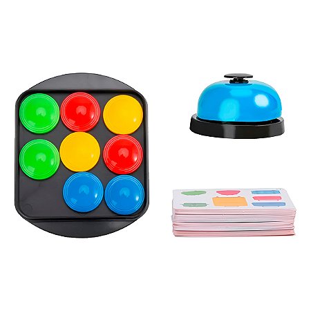 Jogo De Botões Educativo Tabuleiro Cartas Colorido